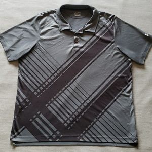 UNDER ARMOUR Gray Heat Gear Fitted Polo XXL